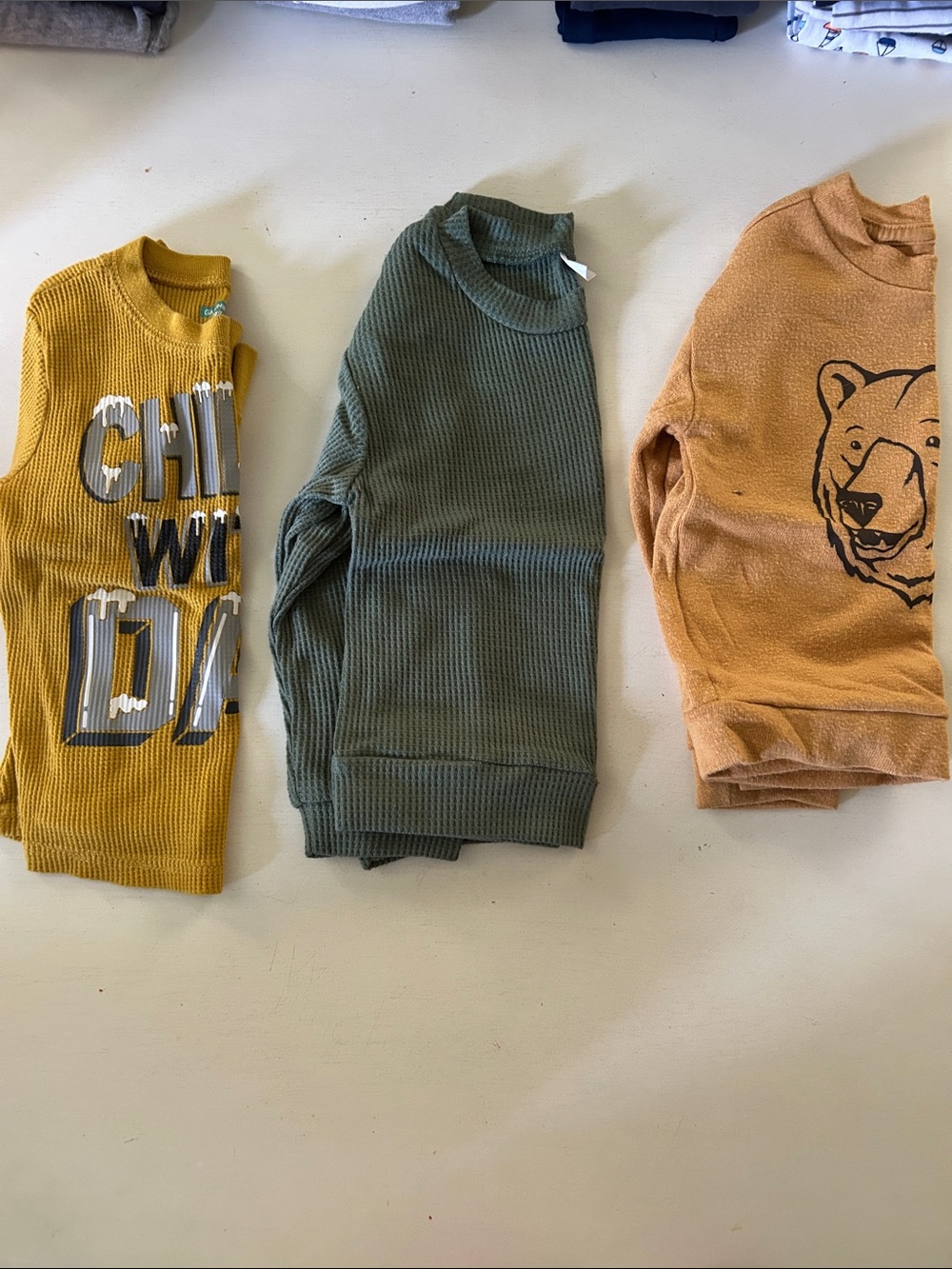 Kids Ribbed Long-Sleeve Top - Olive Green